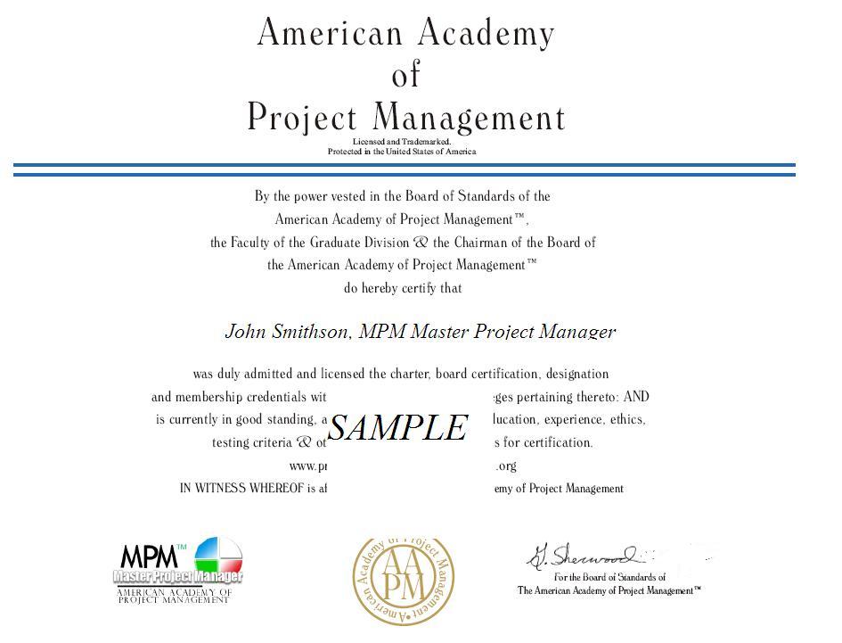 AAPM American Academy of Project Management 